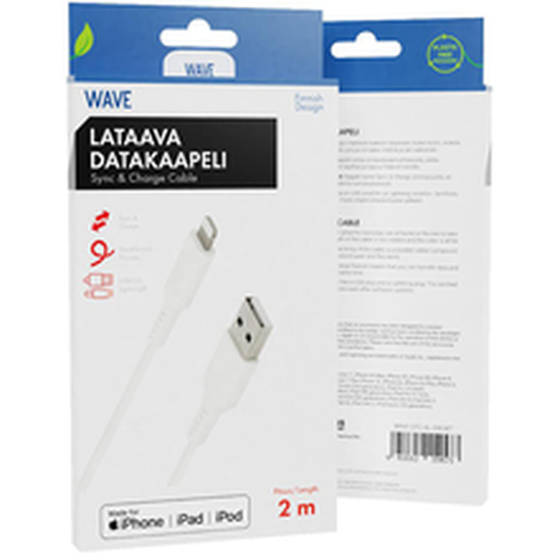 Datakaabel Apple lightning(mfi) 2 m, valge