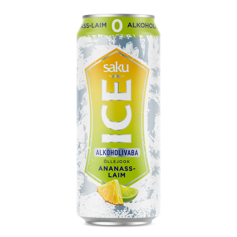 SAKU On Ice alkoholivaba Ananass-laim 50cl (purk)