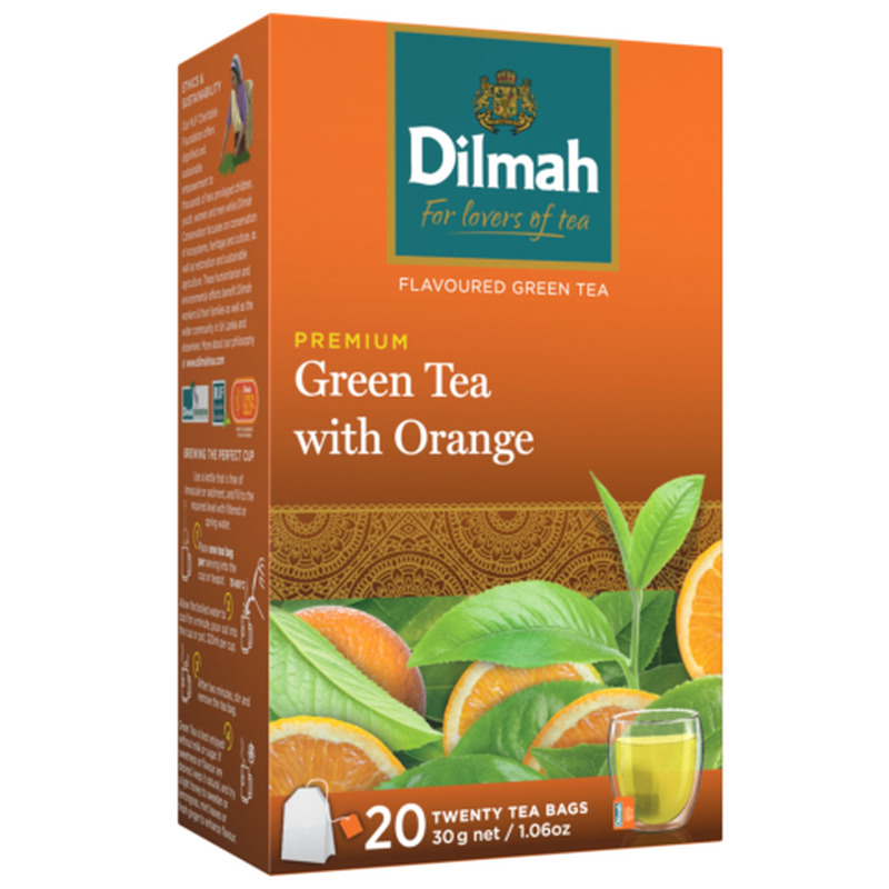 Roheline tee apelsiniga Green Orange Dilmah 20x1,5g