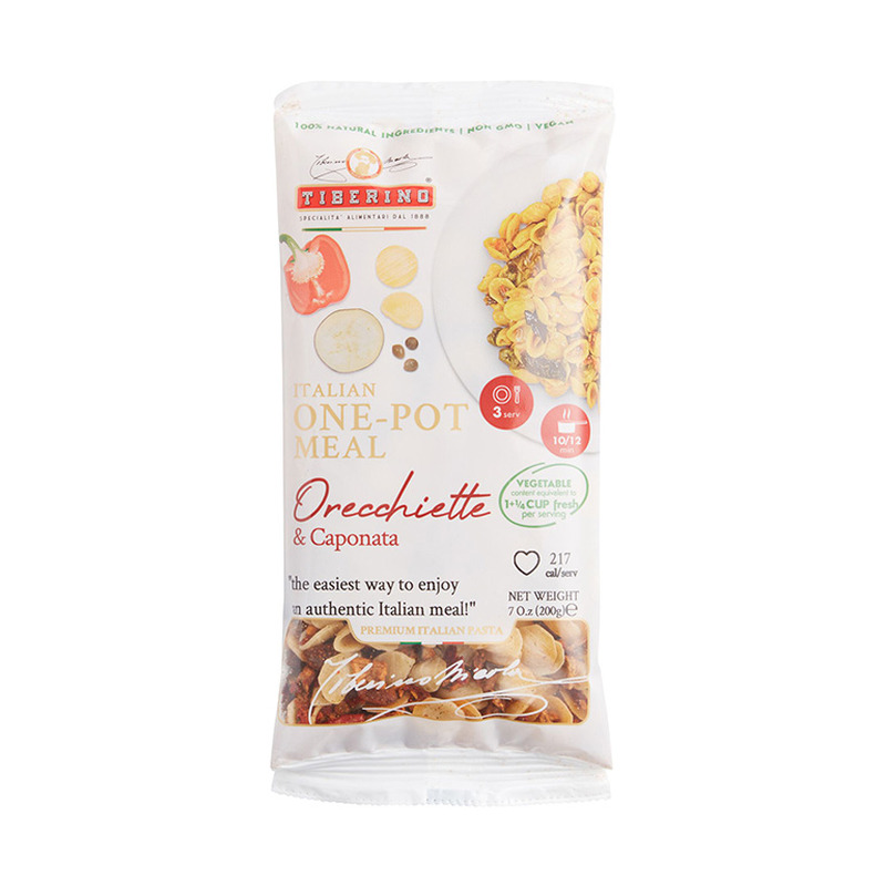 Orecchiette pasta baklažaani, kappari ja paprikaga TIBERINO 200g