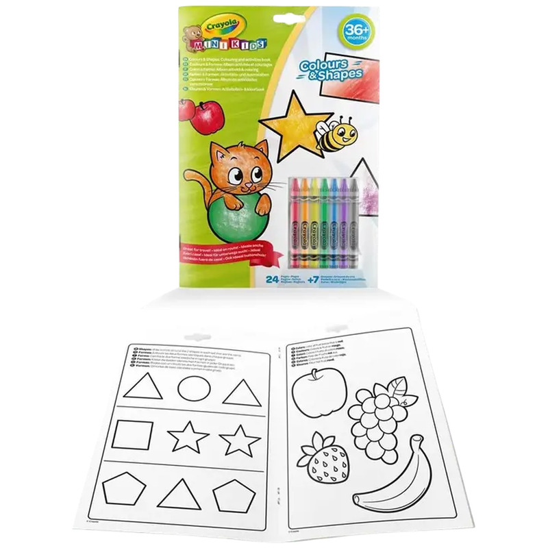 Mini Kids värvid ja kujundid album rasvakriitidega, CRAYOLA, 1 tk