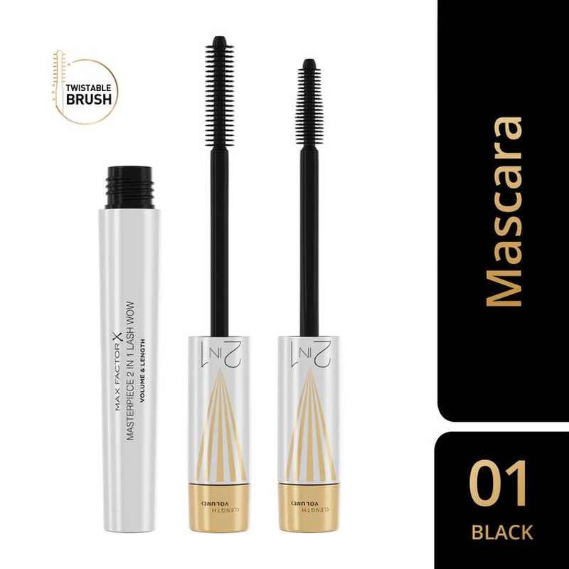 Ripsmetušš Masterpiece 2in1 Lash Wow 001 Black, MAX FACTOR, 1 tk