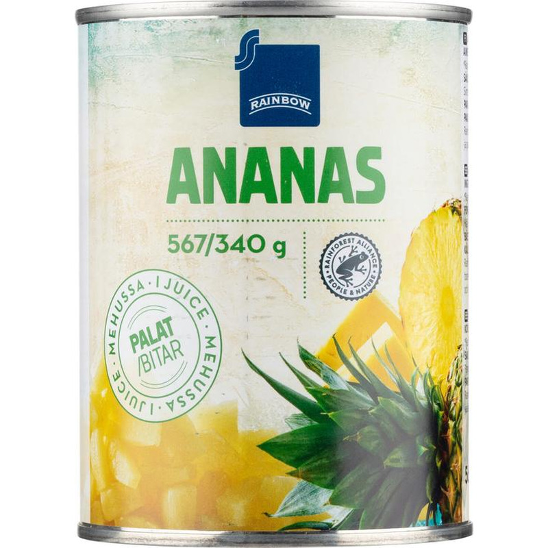 Ananassitükid omas mahlas, RAINBOW, 567 g