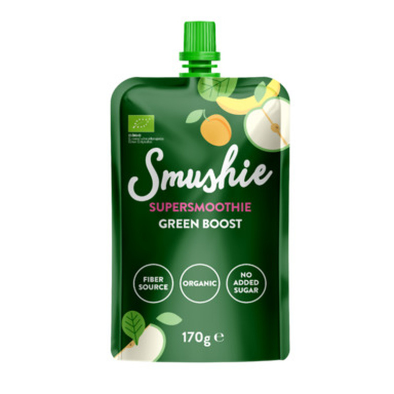 Ökoloogiline Õuna-spinatipüree chia seemnetega, SMUSHIE, 170 g