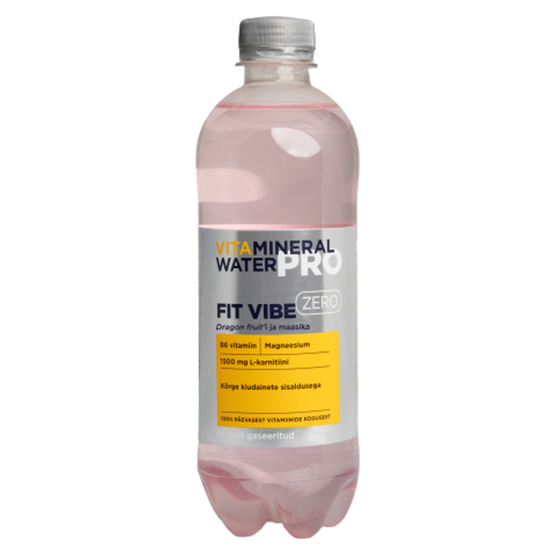Vitamiinijook draakonivilja-maasika maitsega magusainetega Vitamineral Fit Vibe 0,5l PET