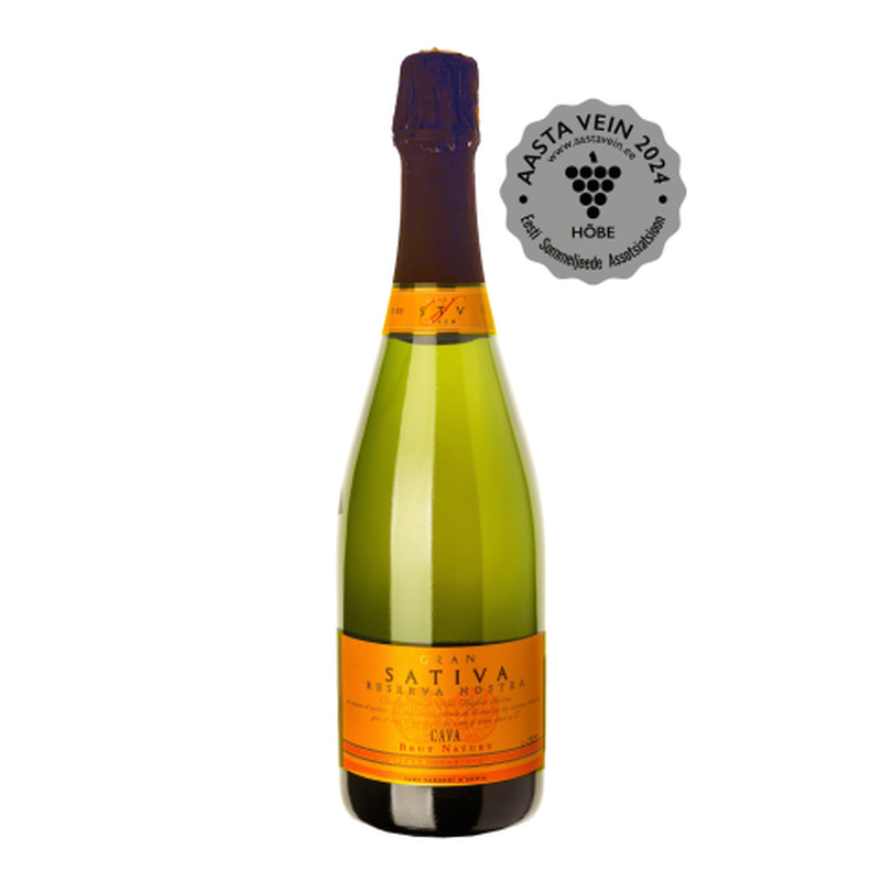 Kaitstud päritolunimetusega kvaliteetvahuvein Gran Sativa Reserva Brut Nature Cava 0,75l