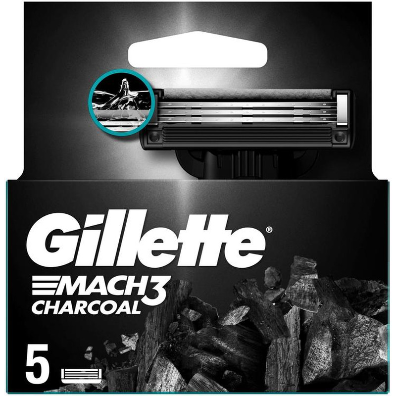Varuterad Mach3 Charcoal, GILLETTE, 5tk