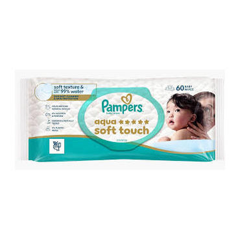 Niisk.salvr.PAMPERS Aqua Soft Touch 60tk