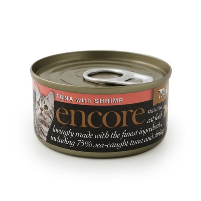 Konserv kassidele Encore tuunikala ja krevettidega 70g