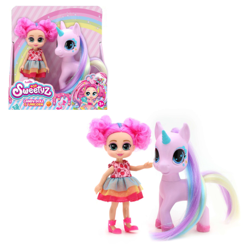 Nukk Sweetyz Mini Doll & Unicorn 12cm