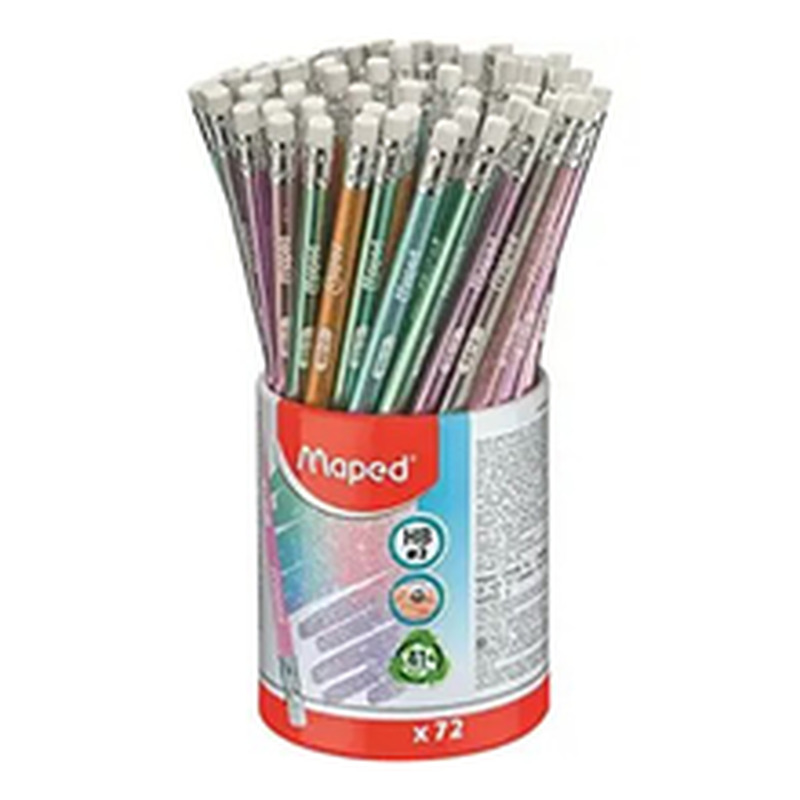 Harilik pliiats puiduvaba BlackPeps Glitter Deco kolmekandiline HBkummiga