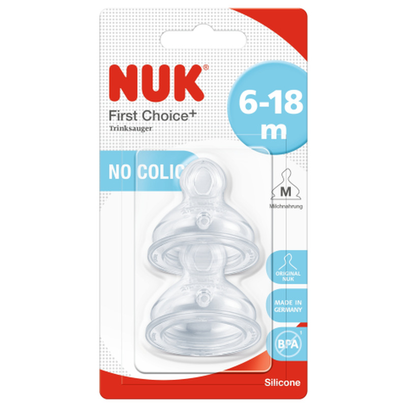 Lutt Nuk First Choice+ suurus M, silikoon 6-18k 2 tk.