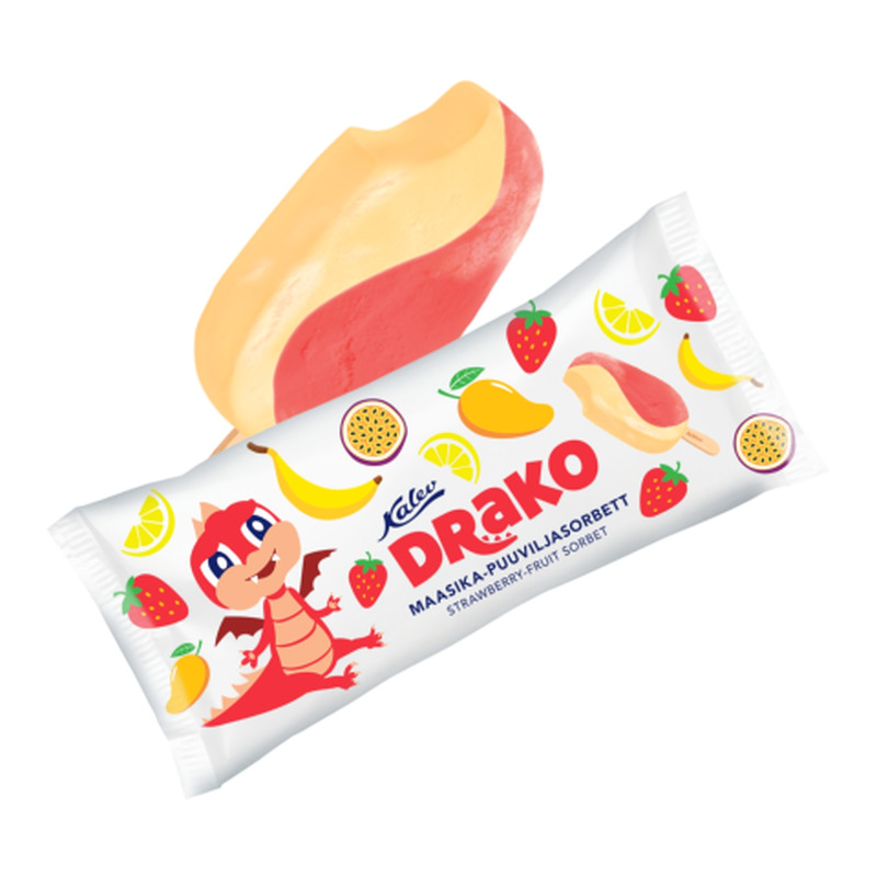 Sorbett maasika-puuvilja Drako 90g
