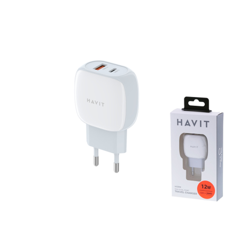 Vooluadapter usb/type c,2.4a-12w Havit dot 22