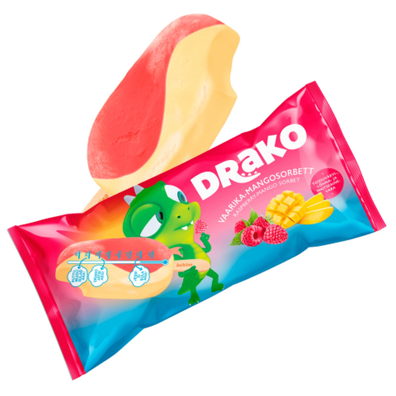 Sorbett vaarika-mango Drako 90g