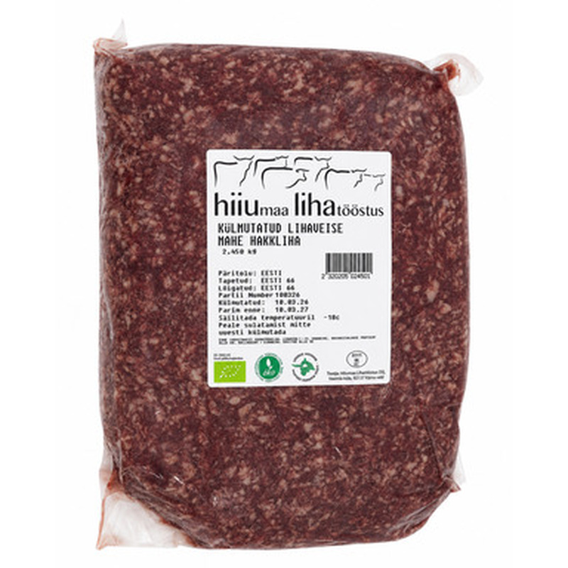 HIIUMAA LIHATÖÖSTUS Mahe lihaveise hakkliha kg (ca 2kg, külm.)