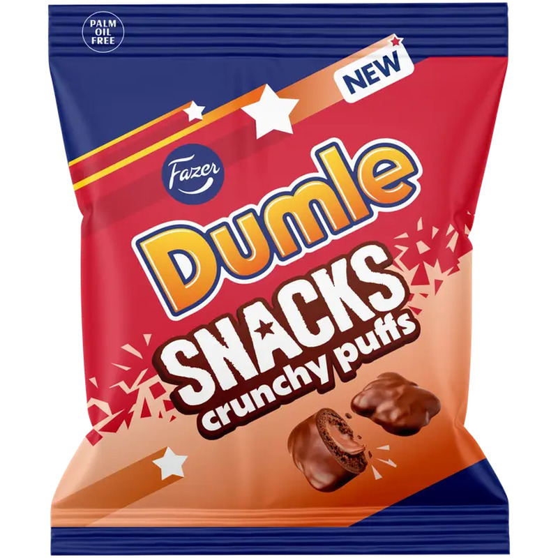 Fazer Dumle Snacks Crunchy Puffs kommikott 140g