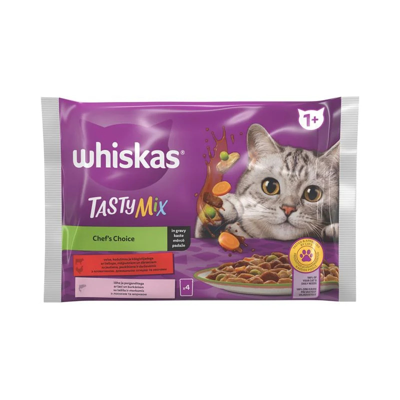 Kiisueine Tasty mix Chef's Choice 4x85g, WHISKAS, 340 g