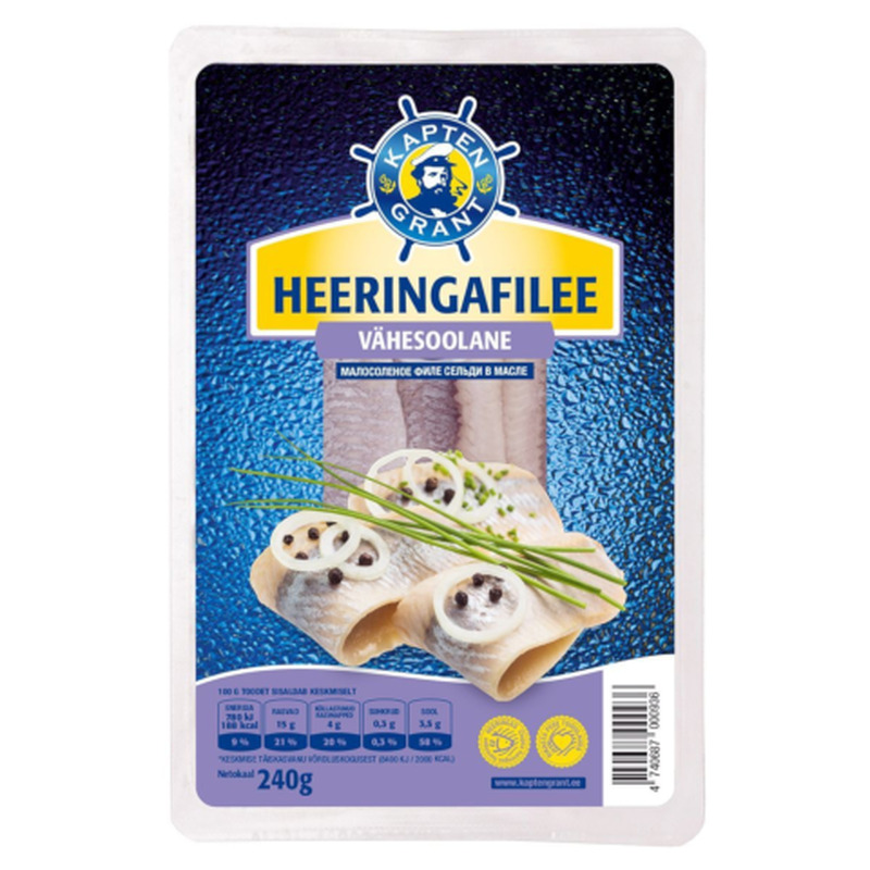 Heeringafilee vähesoolaga Kapten Grant 240g/180g