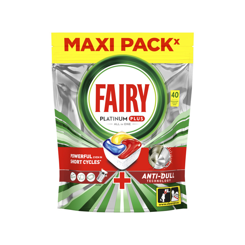 KAST 4 tk! Fairy Platinum Plus All in One Nõudepesumasina Tabletid Lemon, 40 tk