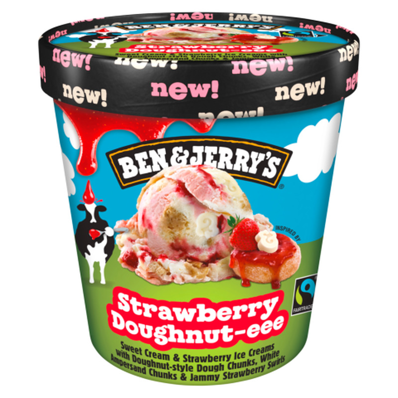 Jäätis Ben&Jerry's Strawberry Doughnut 465ml/393g
