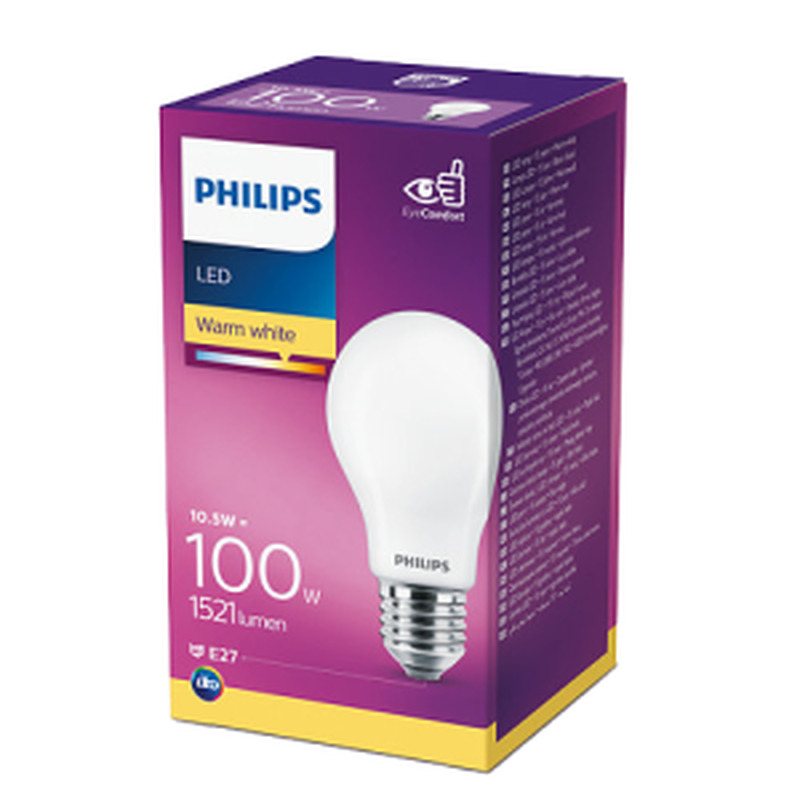LED lamp A60 10,5W E27 matt klaas, PHILIPS, 1 tk