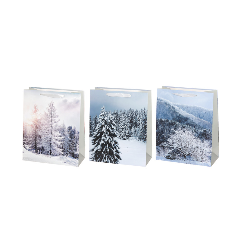 Kinkekott sangadega 26x32x10cm (talvine mets,3 erinevat)