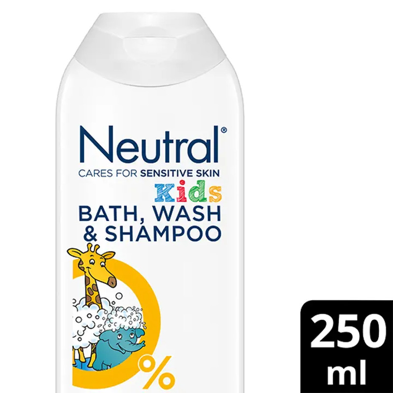 Šampoon & vanni-ja pesugeel lastele, NEUTRAL, 250ml