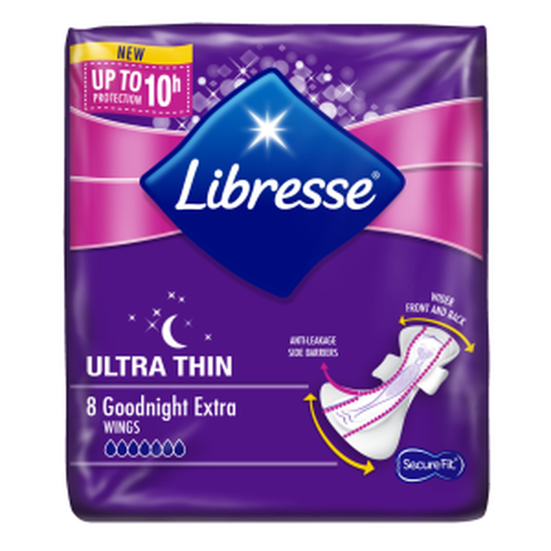 Hügieenisidemed Ultra Thin Goodnight Extra 3mm, LIBRESSE, 8 tk