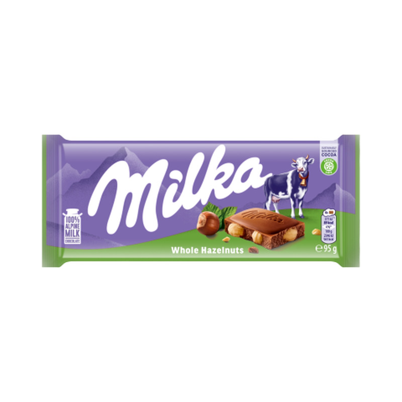 Piimašokolaad sarapuupähklitega Milka 95g
