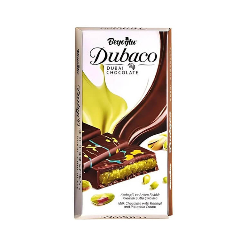 Dubai šokolaad pistaatsiapähklitega 95g, Dubaco