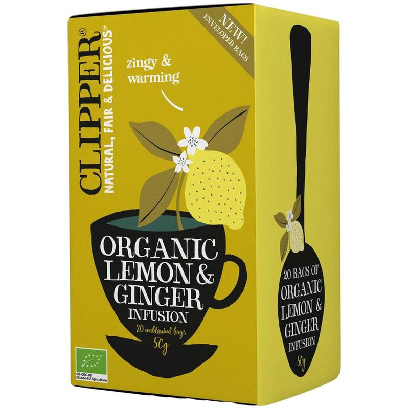 Clipper Organic ürditee sidruni ja ingveriga 20x2,5g