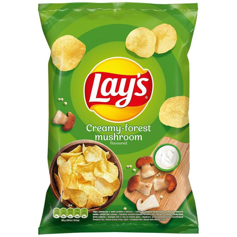 LAY'S Hapukoore- ja metsaseenemaitselised kartulikrõpsud 130g