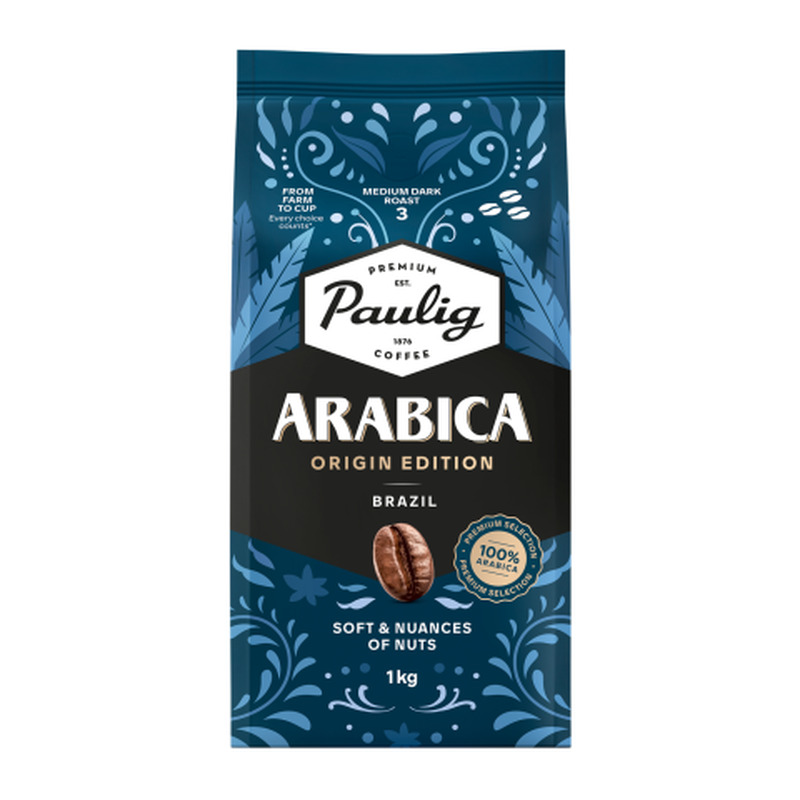 Kohvioad Arabica Origin Edition Brazil Paulig 1kg