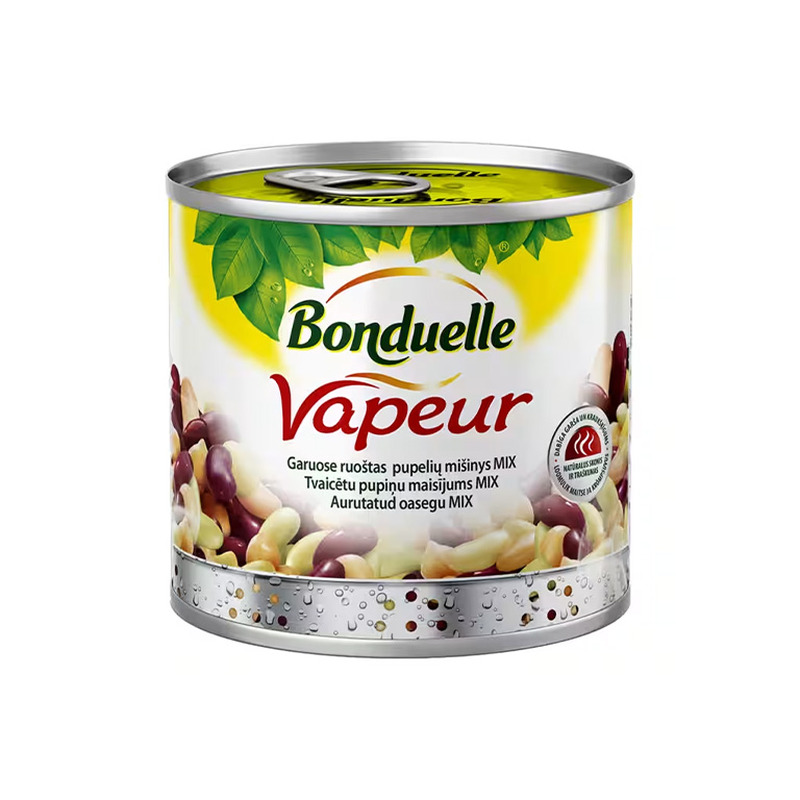 Kikerherne, valge oa, kidney punase oa ja liima oa segu Bonduelle Vapeur 425ml/310g
