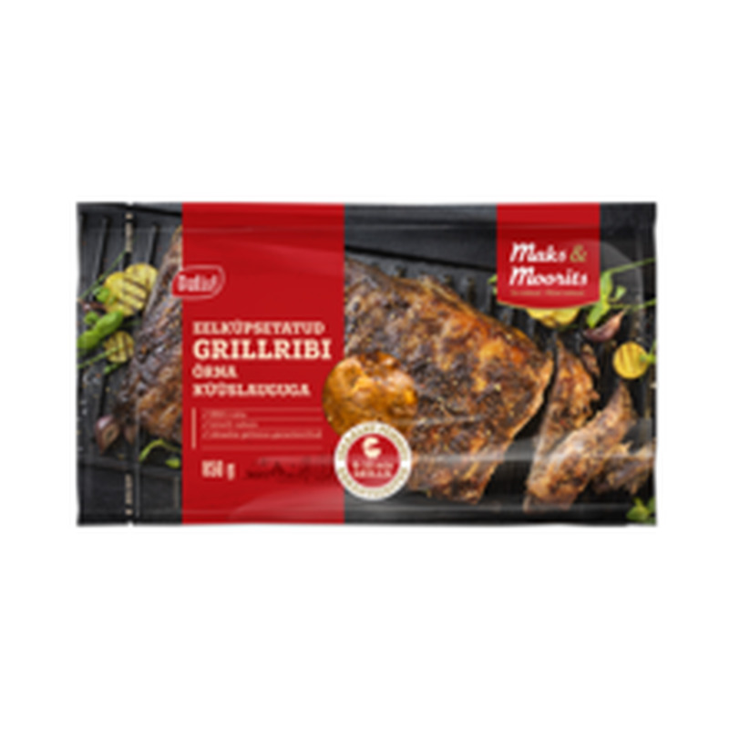 Grillribi õrna küüslauguga eelküpsetatud, MAKS & MOORITS, 850 g