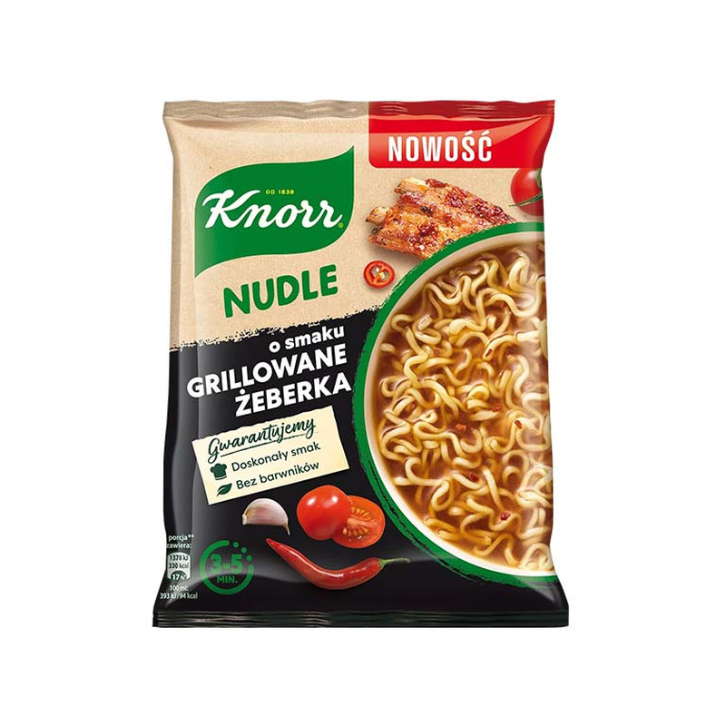 Kiirnuudlid BBQ ribide maitselised, KNORR, 71 g