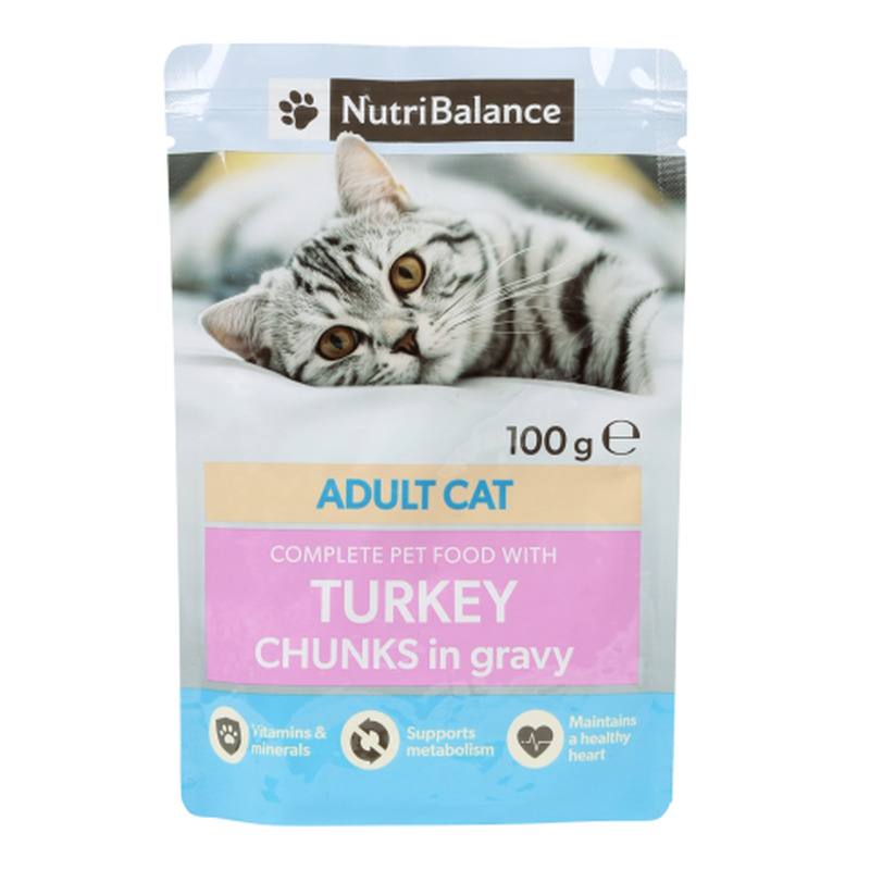 Täissööt kassidele Nutribalance kalkunilihaga 100g