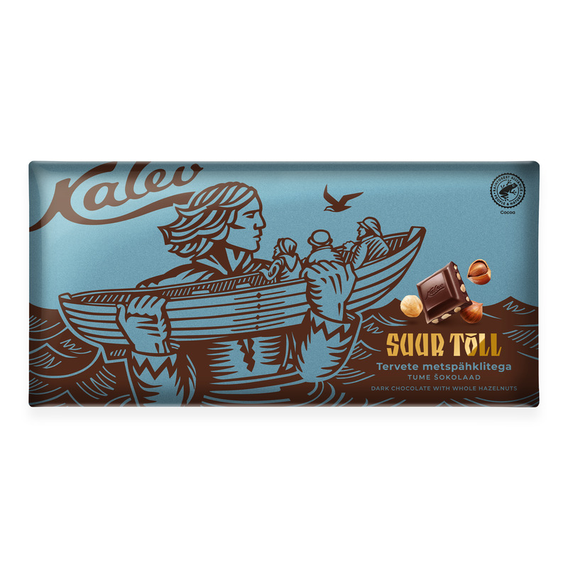Suur Tõll tume šokolaad tervete metspähklitega, KALEV, 270 g