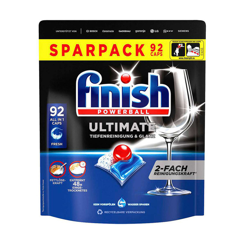 Nõudepesumasina Pesukapslid Finish Ultimate 92tk