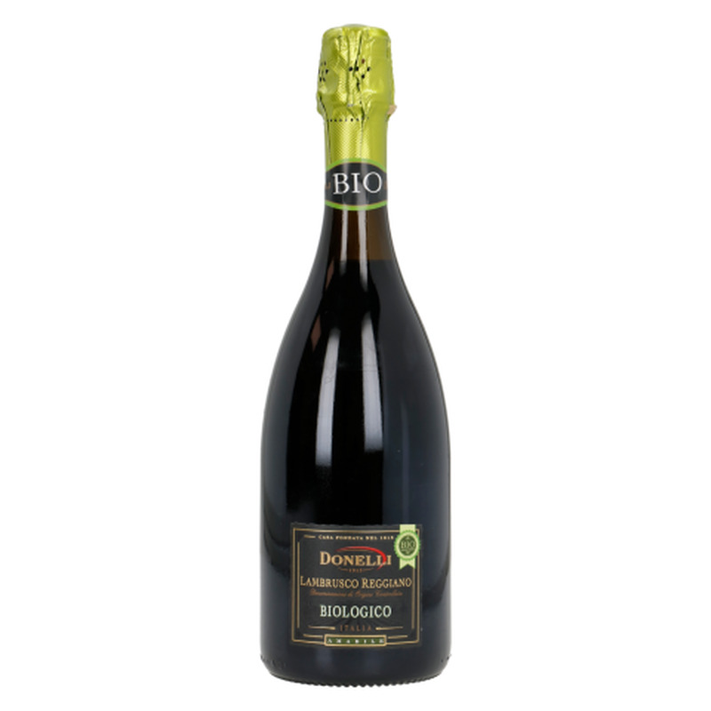 Kaitstud päritolunimetusega poolvahuvein Donelli Lambrusco Reggiano öko 9%vol 0,75l