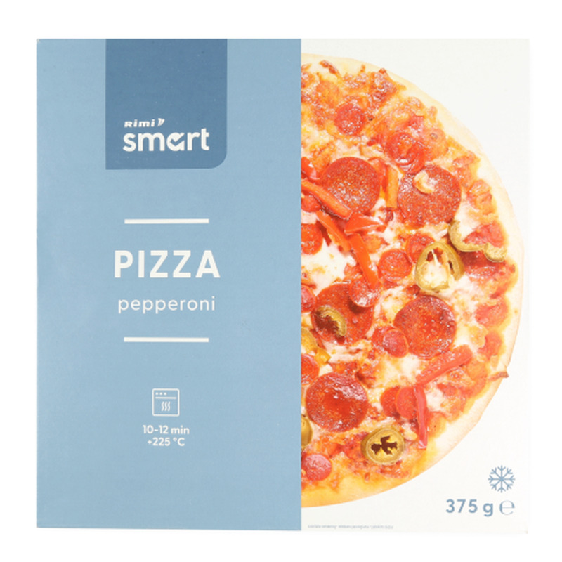 Pitsa Mozzarella, pepperoni, marineeritud jalapeno ja punane paprikaga Rimi Smart 375g