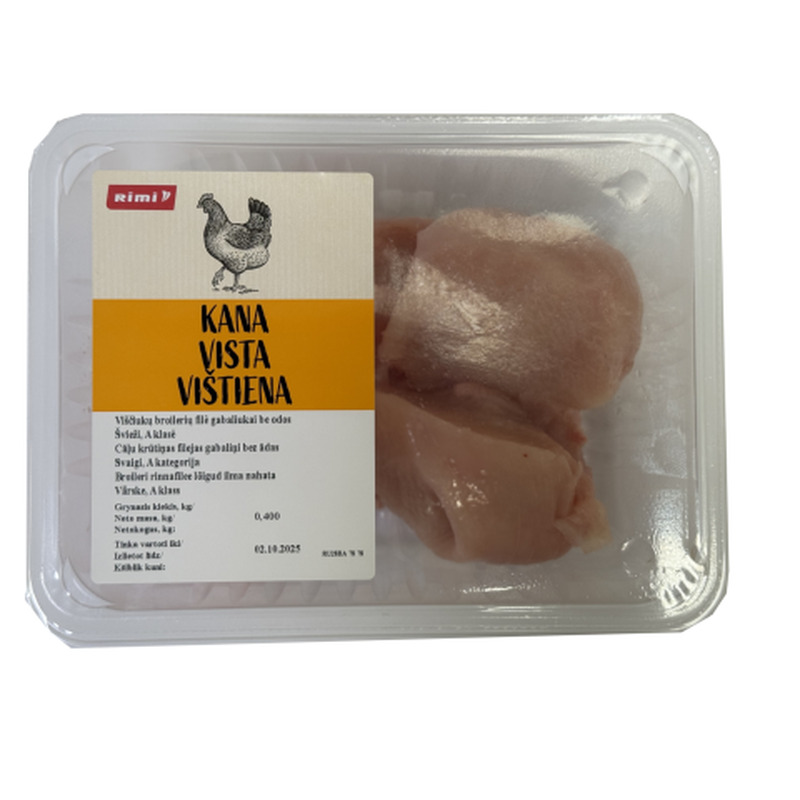 Broileri rinnafilee lõigud ilma nahata A-klass Rimi 400g