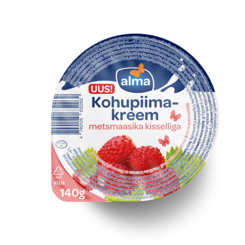 Kohupiimakreem metsmaasikakisselliga Alma 140g
