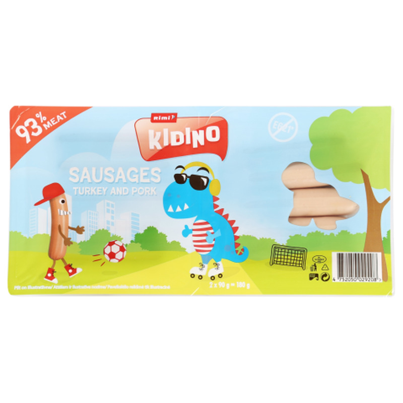 Kalkuni ja sealihavorstid kuumsuitsutatud Rimi Kidino 2x90g