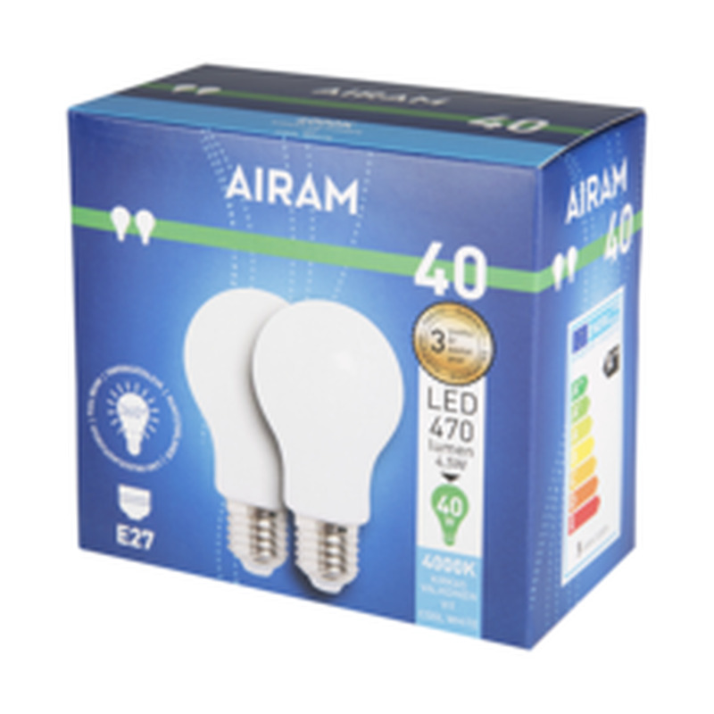 Led lamp 4,5 w e27 470 lm 4000k 2 tk