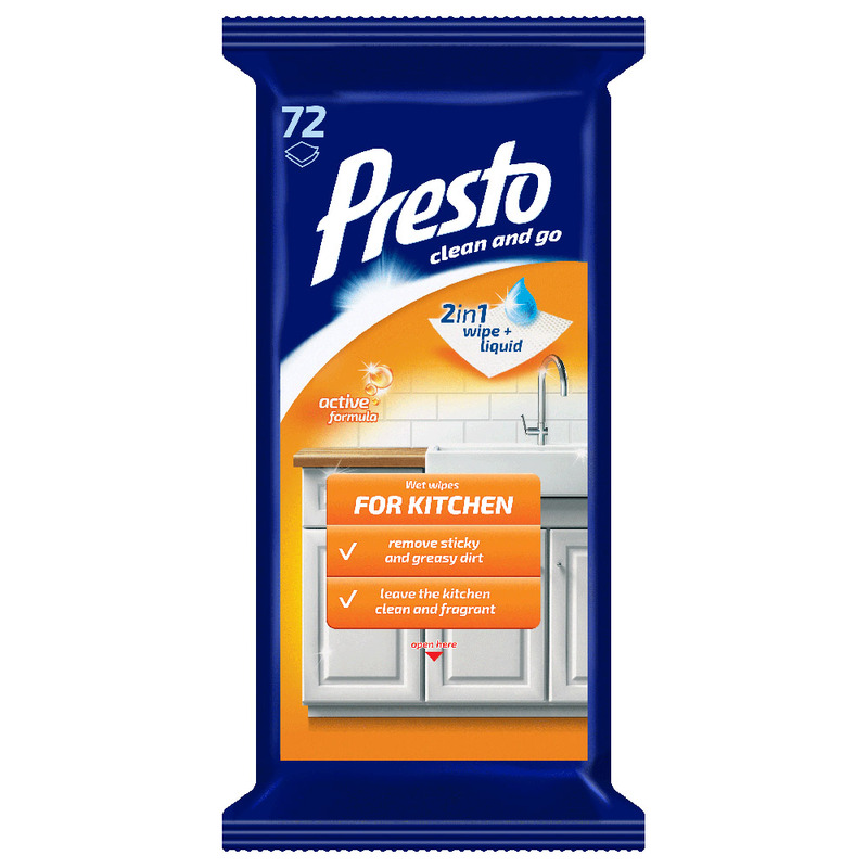 Puhastuslapid köögile, PRESTO, 72 tk