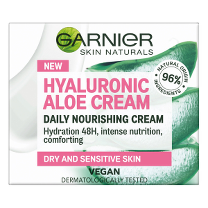 Geel-kreem Hyaluronic Aloe Jelly kuivale ja tundlikule nahale, GARNIER, 50 ml
