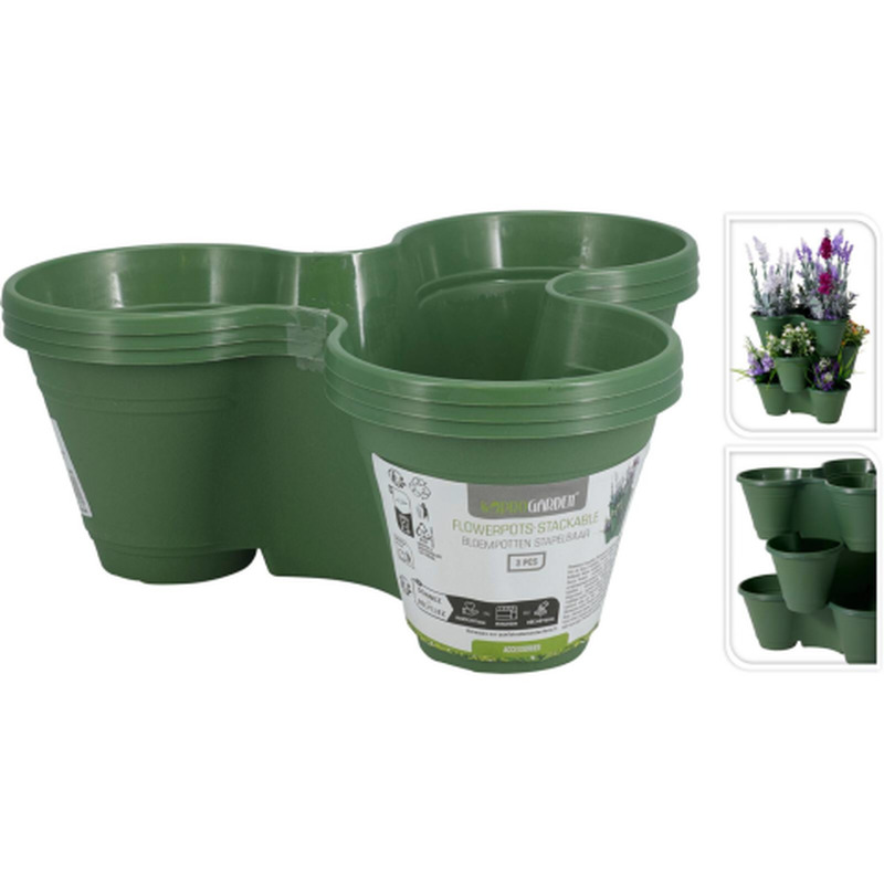 Lillepott roheline virnastatav 3tk SG26