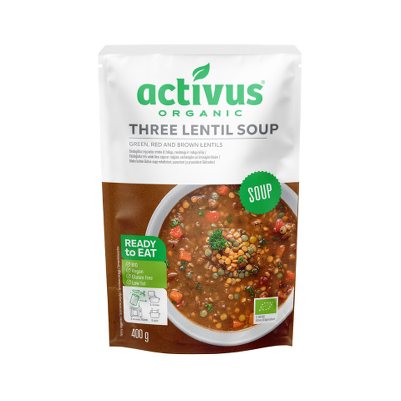 Kolme läätse supp Activus öko 400g